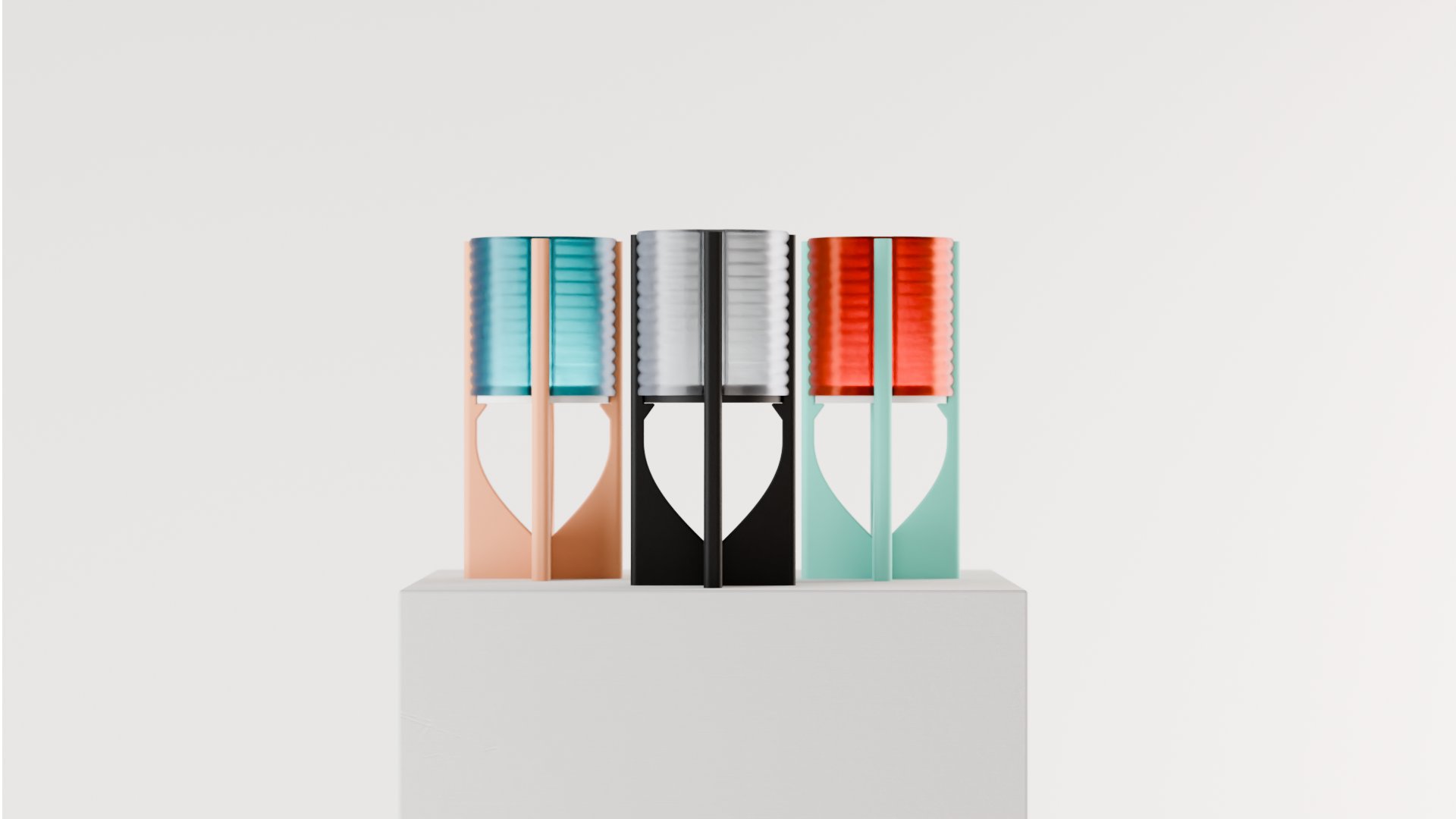 Three Part Wireless Lamp